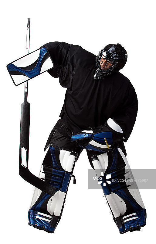 冰球守门员比赛瞬间图片素材