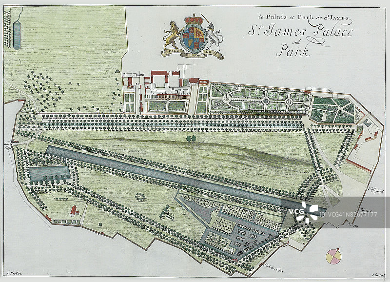 伦敦詹姆斯宫公园复古地图图片素材