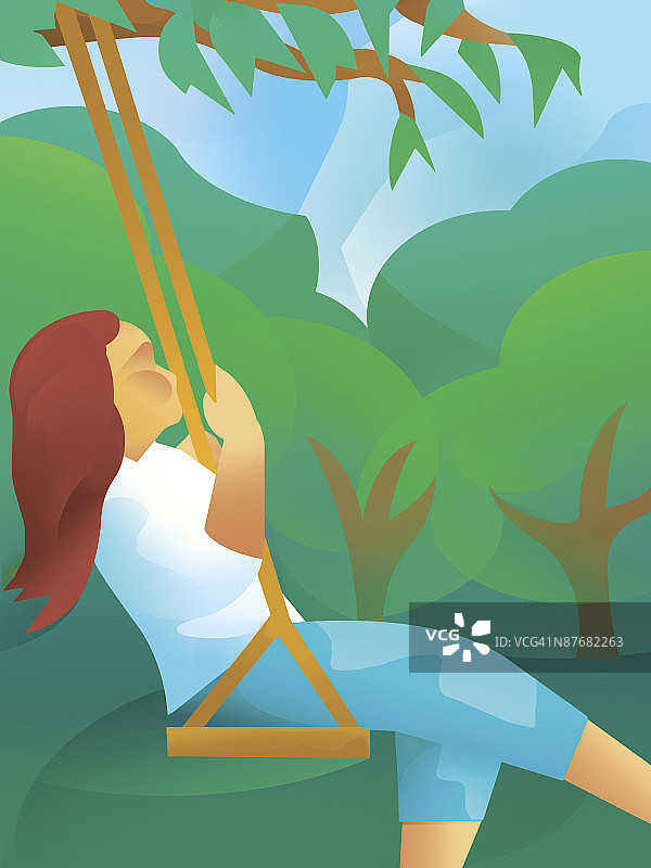 在公园里的女人图片素材