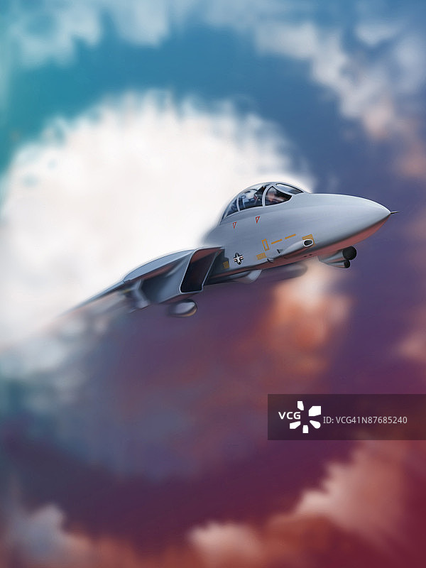 飞机迎天飞行的低角度视图图片素材