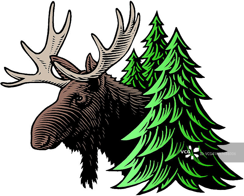 鹿的剪影图片素材