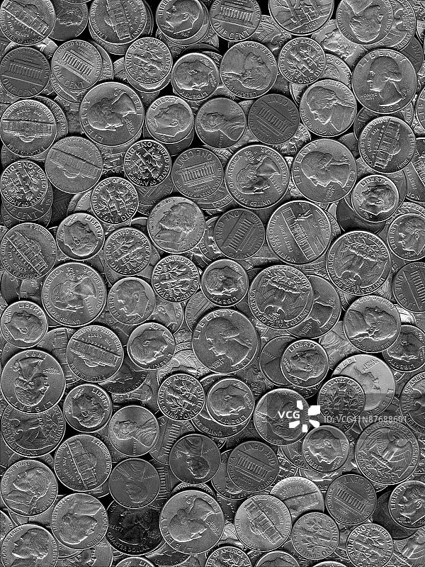 硬币的全帧拍摄图片素材