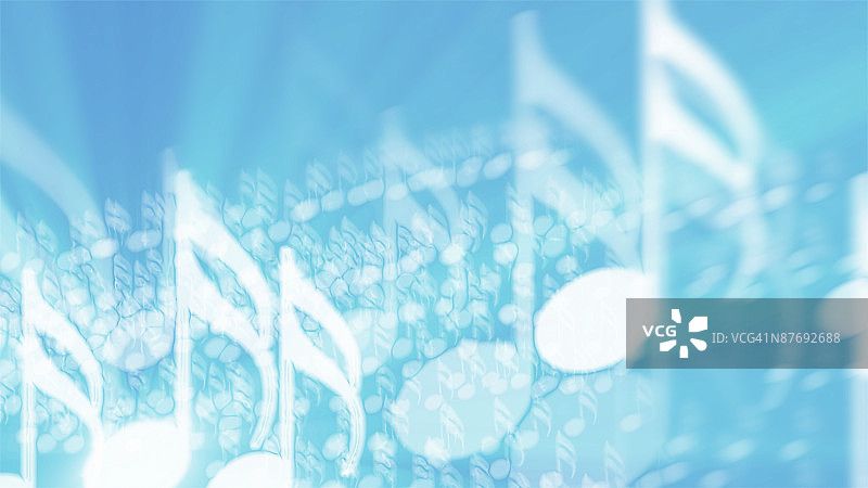 蓝色渐强音符图片素材