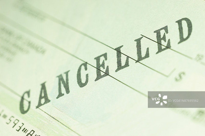 已注销的支票图片素材