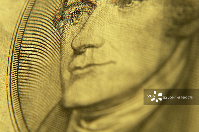 美元上的亚历山大·汉密尔顿图片素材