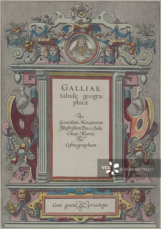 《高卢地理图》书籍的扉页图片素材