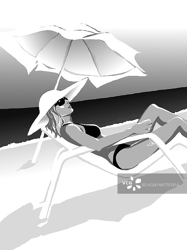 带伞的女人图片素材