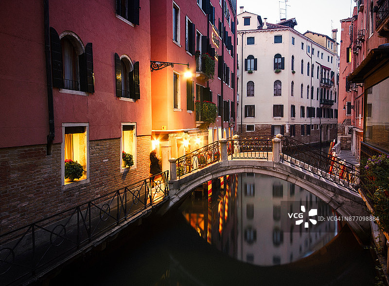 意大利威尼斯运河倒影图片素材