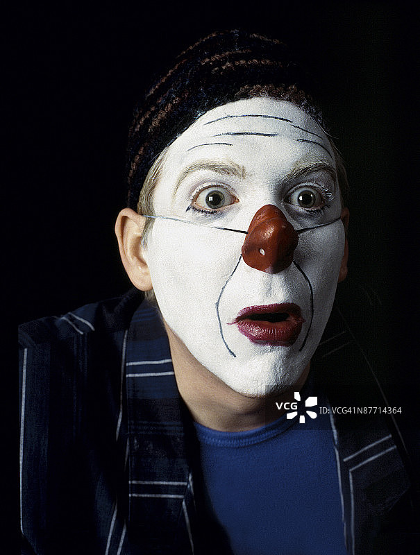 带有惊讶表情的哑剧或小丑图片素材
