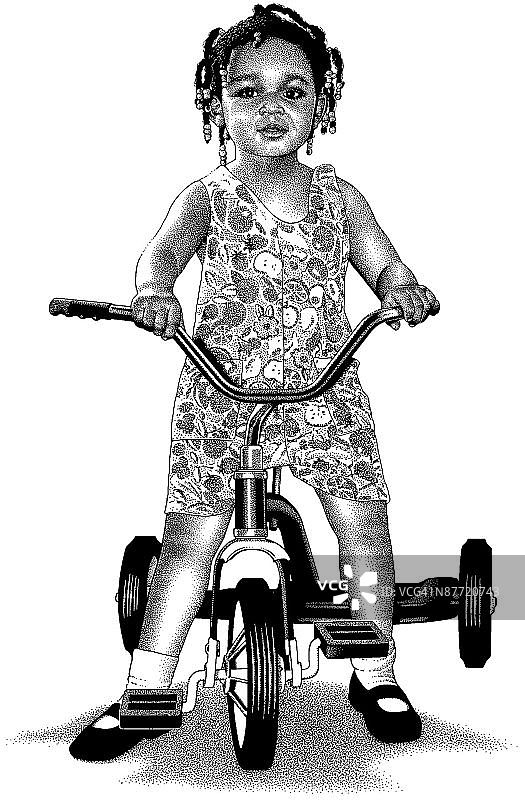 骑自行车的女孩图片素材