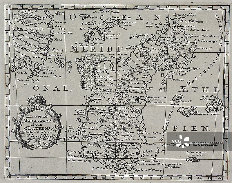 马达加斯加古董地图图片素材