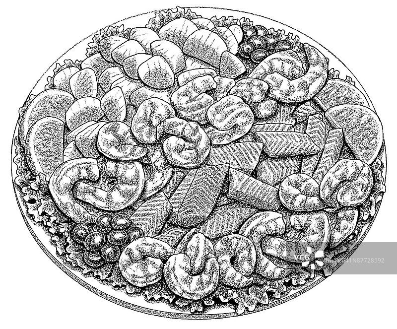 黑白线描图图片素材