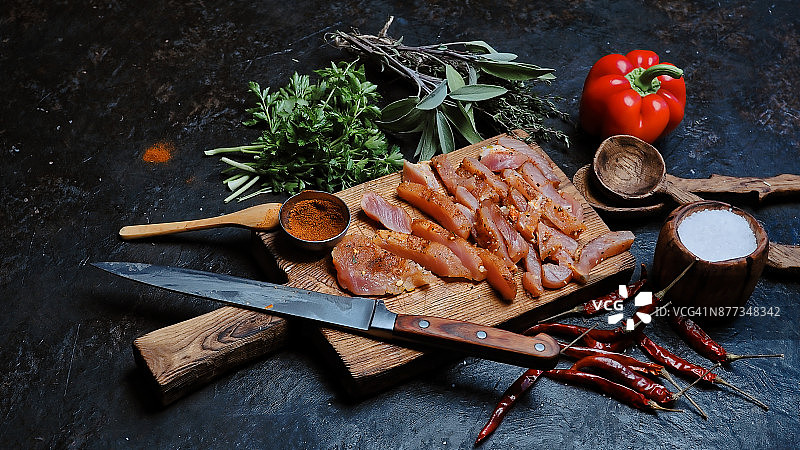 烹饪肉里脊图片素材