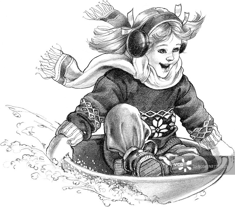 戴着耳机的女孩图片素材