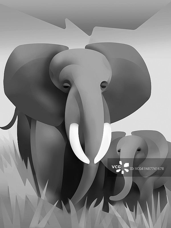 可爱的小象图片素材