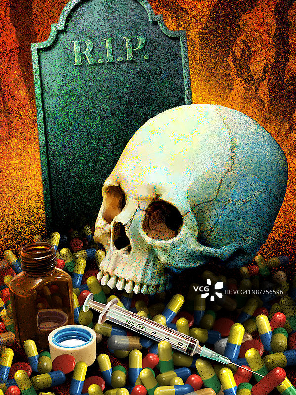 桌上人类头骨的特写镜头图片素材