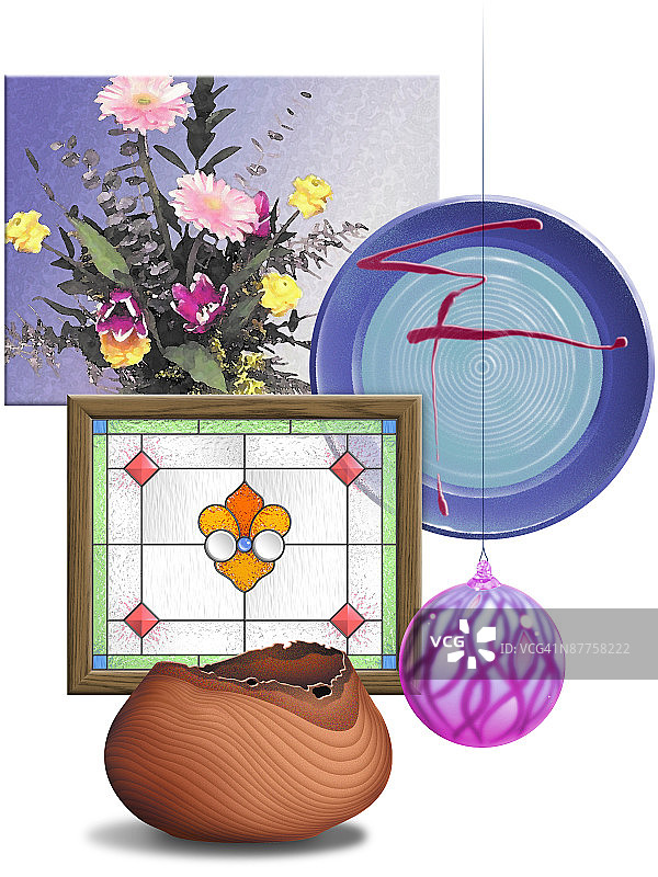 白色背景下的装饰特写镜头图片素材