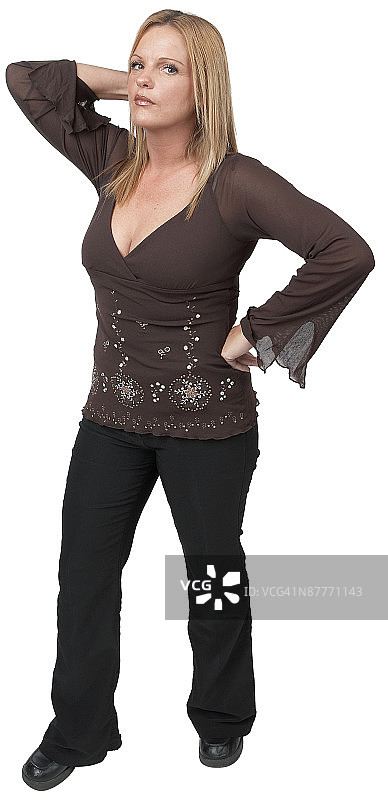 休闲姿势的女人图片素材