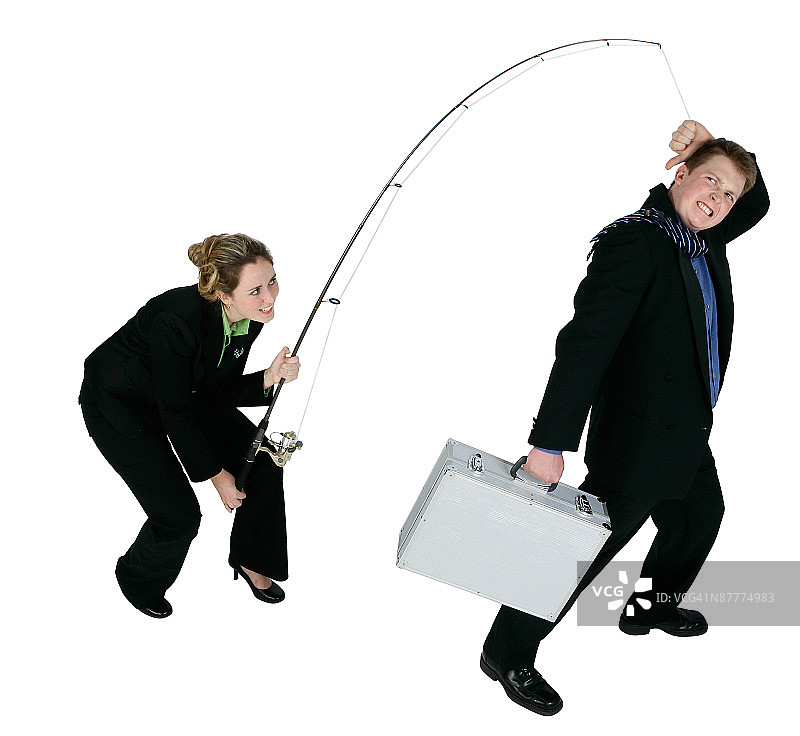 女商人迷住了商人图片素材