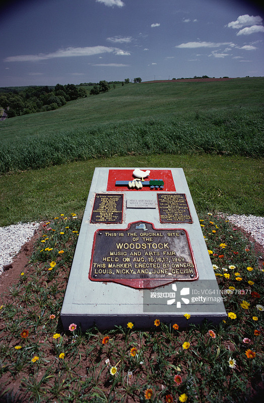 伍德斯托克纪念牌匾图片素材