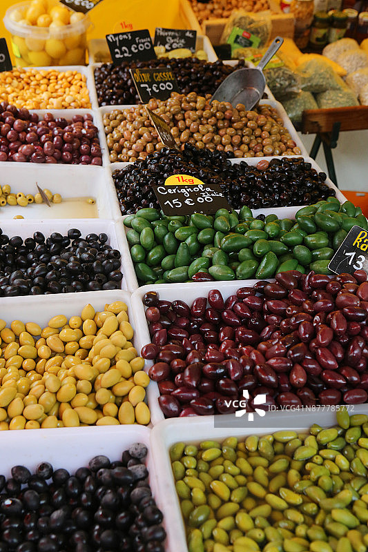 出售的橄榄-巴士底周日市场图片素材