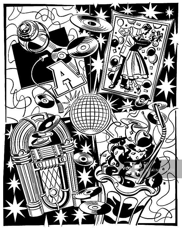 快乐的男人和女孩在外面图片素材