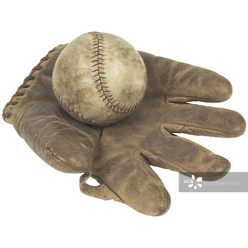 棒球与捕手手套图片素材