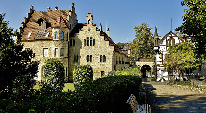 利希滕施泰因城堡，阿尔布兰童话城堡图片素材