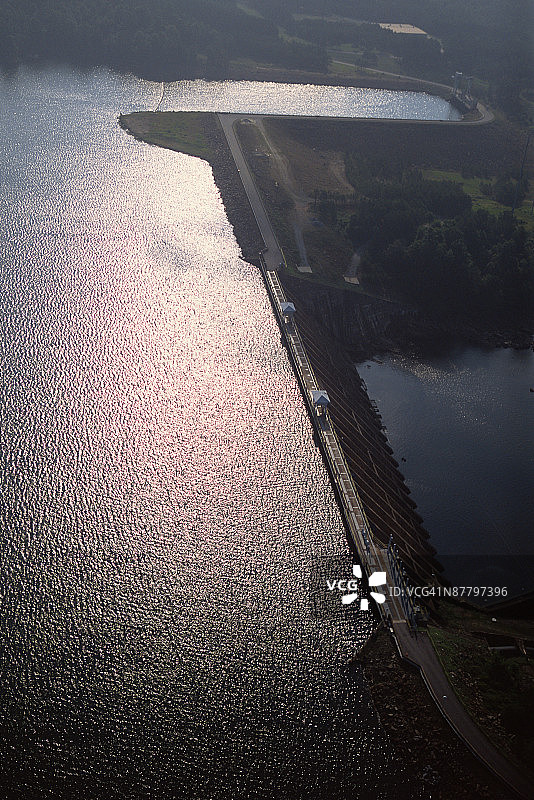 水电站大坝航拍图片素材
