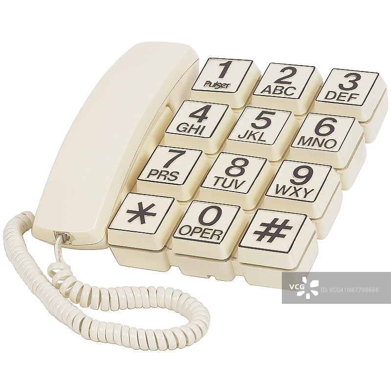 带超大键盘的白色电话图片素材