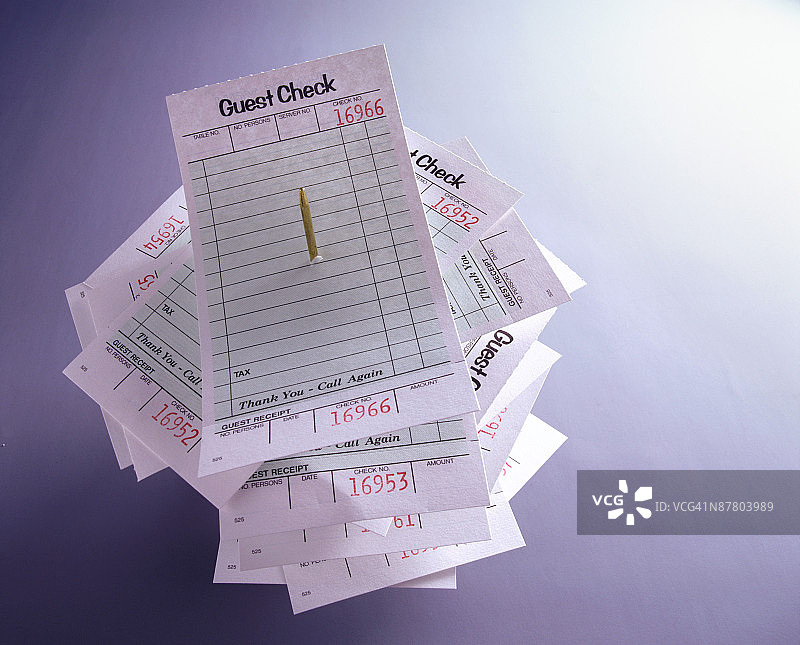 餐厅账单轴图片素材