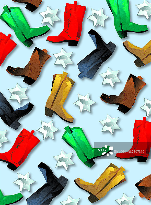 彩色背景上的彩色鞋子特写镜头图片素材