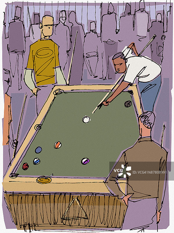 台球比赛中的男人们图片素材