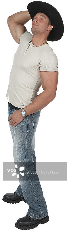 牛仔敬礼图片素材