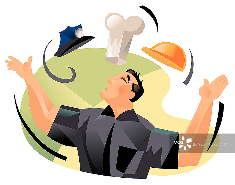 一个男人在看报纸的侧影图片素材