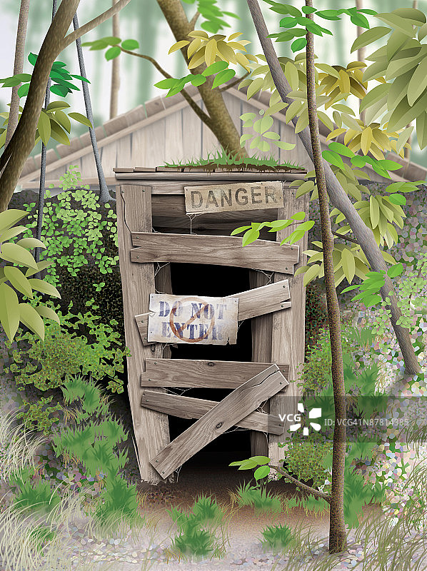 挂在树上的鸟舍特写镜头图片素材