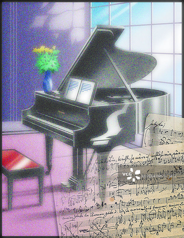 钢琴键特写镜头图片素材