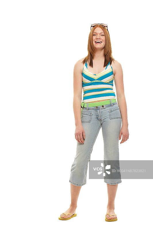 穿着休闲服装的少女图片素材