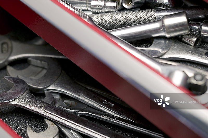 工具箱抽屉内容特写图片素材