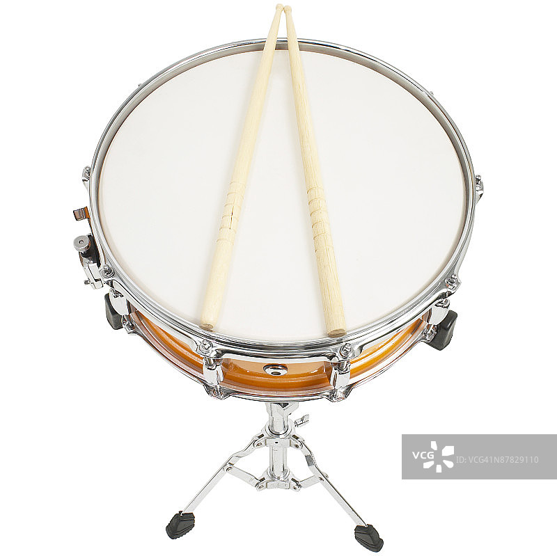 橙色军鼓和鼓槌图片素材