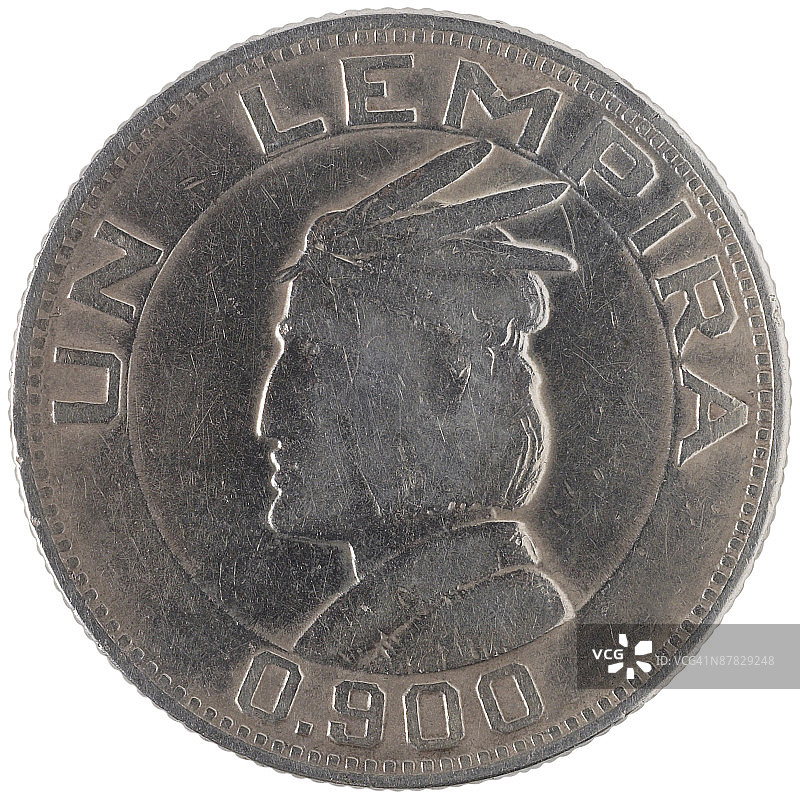 带有印度图案的古董银币图片素材