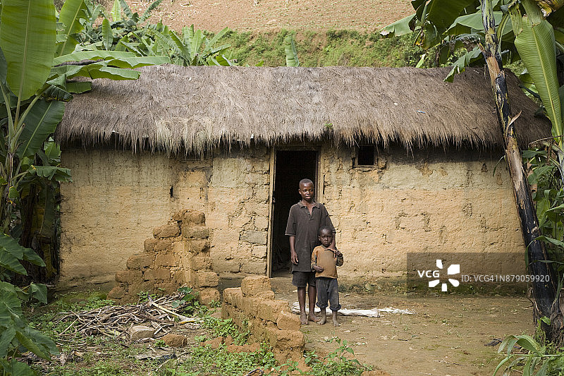 两名年轻儿童的肖像，布隆迪，马萨戈，奇比托克，非洲图片素材