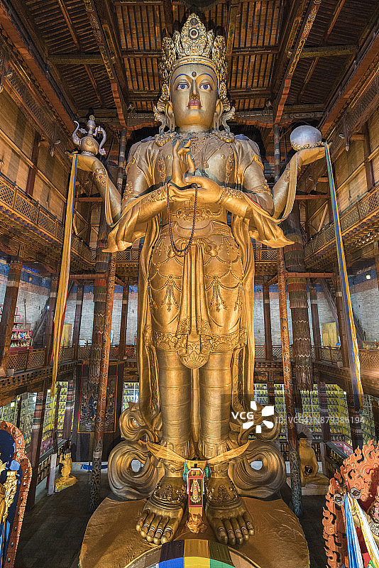 甘丹寺的观音菩萨像，乌兰巴托，蒙古图片素材