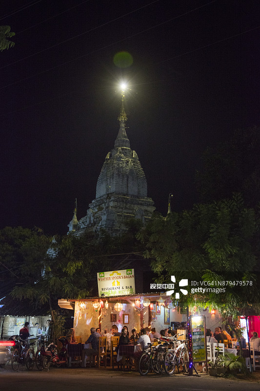 缅甸曼德勒蒲甘附近良乌的天气勺子娘乌餐厅和酒吧图片素材