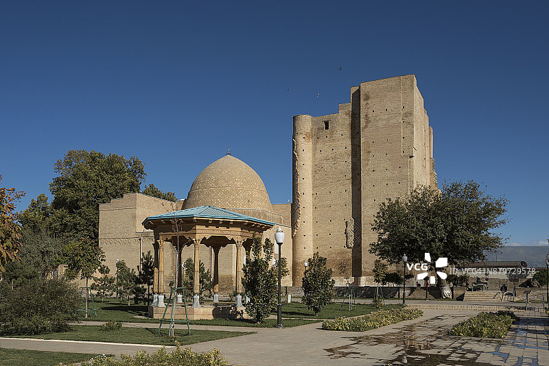 14世纪帖木儿在布哈拉乌兹别克斯坦建造的夏宫西门图片素材