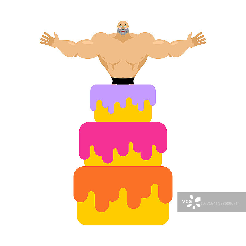 蛋糕祝贺上的舞者，漂亮的男孩矢量图图片素材