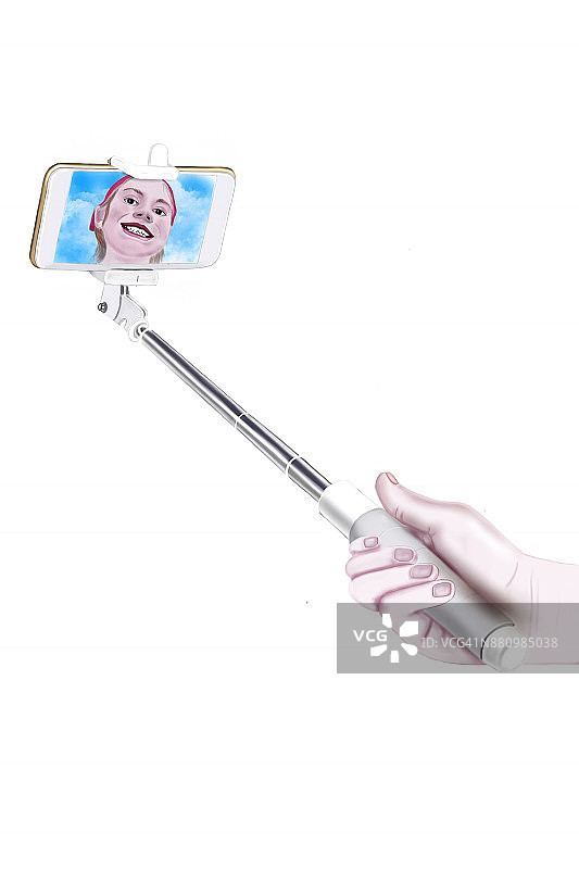 手持自拍杆图片素材