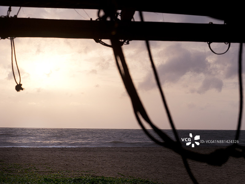 尼甘布海滩日落图片素材