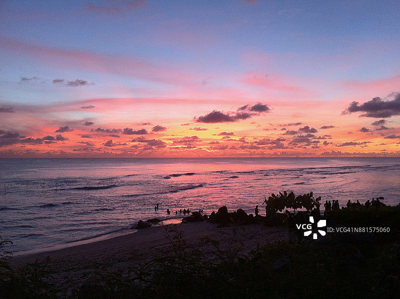 瑙鲁太平洋日落图片素材