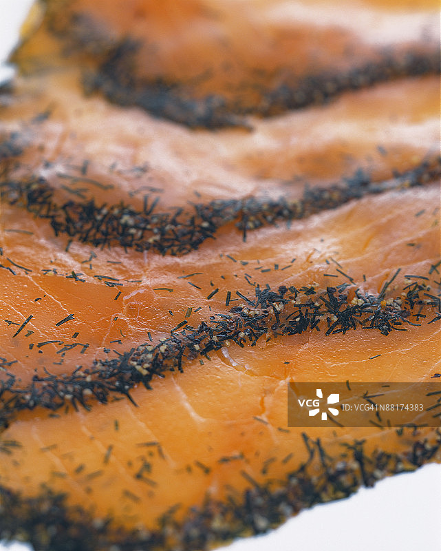 腌制三文鱼切片特写图片素材